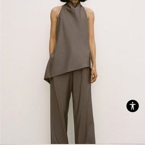 Zara MINIMALIST WOOL HALTER TOP AND PANTS ZW COLLECTION